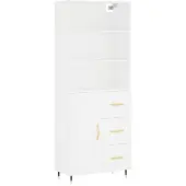 vidaXL Hoge kast 69,5x34x180 cm bewerkt hout wit
