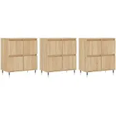 vidaXL Dressoirs 3 st bewerkt hout sonoma eiken