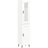 vidaXL Hoge kast 34,5x34x180 cm bewerkt hout wit