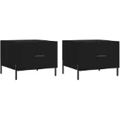 vidaXL Salontafels, 2 stuks, zwart, 50x50x40 cm, houtvezel