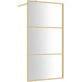vidaXL Inloopdouchewand transparant 100x195 cm ESG-glas goudkleurig