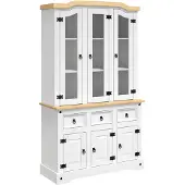 vidaXL Hoge kast Corona 112x43x191,5 cm massief Mexicaans grenenhout wit