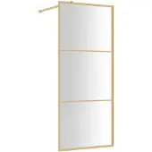 vidaXL Inloopdouchewand transparant 90x195 cm ESG-glas goudkleurig