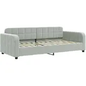 Super Merchant Slaapbank 90x200 cm fluweel lichtgrijs