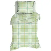 Romanette Dekbedovertrek Rubik Leek Groen Katoen-140 x 200 / 220 cm | 1-Persoons