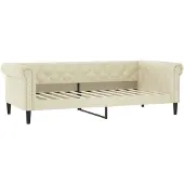 vidaXL Slaapbank 90x200 cm kunstleer crèmekleurig