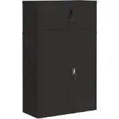 vidaXL Archiefkast 90x40x145 cm staal zwart
