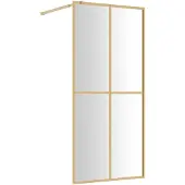 vidaXL Inloopdouchewand transparant 80x195 cm ESG-glas goudkleurig