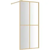 vidaXL Inloopdouchewand transparant 100x195 cm ESG-glas goudkleurig