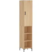 vidaXL Hoge kast 34,5x34x180 cm bewerkt hout sonoma eikenkleurig