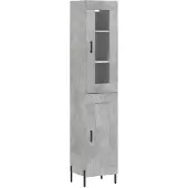 vidaXL Hoge kast 34,5x34x180 cm bewerkt hout betongrijs