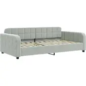 vidaXL Slaapbank 100x200 cm fluweel lichtgrijs