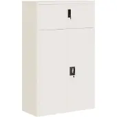 vidaXL Archiefkast 90x40x145 cm staal wit