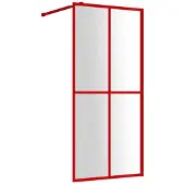 vidaXL Inloopdouchewand transparant 100x195 cm ESG-glas rood
