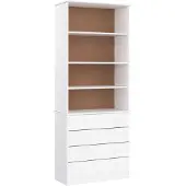 vidaXL Boekenkast met lades ALTA 77x35x186,5 cm massief grenenhout wit