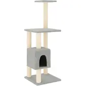 vidaXL Kattenkrabpaal met sisal krabpalen 104 cm lichtgrijs