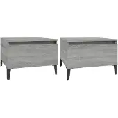 vidaXL Bijzettafels 2 st 50x46x35 cm bewerkt hout grijs sonoma eiken