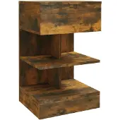 vidaXL Nachtkastje 40x35x65 cm bewerkt hout gerookt eikenkleurig