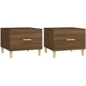 vidaXL Salontafels 2 st 50x50x40 cm bewerkt hout bruin eikenkleur