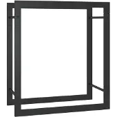 vidaXL Houtopslagrek, matzwart, 50x28x56 cm, staal