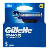 Gillette Scheermesjes Mach3 Turbo 5 Stuks