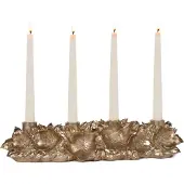 Goodwill -KAARSENHOUDER-BLOEM-CHAMPAGNE-4 KAARSEN-44 CM-CHIQUE-EXCLUSIEF-UNIEK