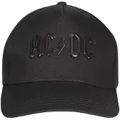 AC/DC Cap - Shiny Black Logo - zwart - Maat Standard