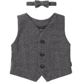 Noppies Boys gilet + bow tie set Texico Jongens Gilet - Phantom - Maat 92