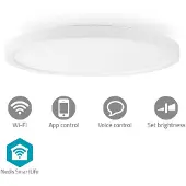 Nedis SmartLife Plafondlamp | Wi-Fi | RGB / Warm tot Koel Wit | Rond | Diameter: 290 mm | 1800 lm | 2700 - 6500 K | IP20 | Energieklasse: F | Android / IOS - WIFILAC31WT