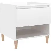 vidaXL Nachtkastje 50x46x50 cm bewerkt hout hoogglans wit