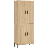 vidaXL Hoge kast 69,5x34x180 cm bewerkt hout sonoma eikenkleurig