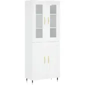 vidaXL Hoge kast 69,5x34x180 cm bewerkt hout wit