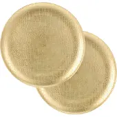 Excellent houseware kerstdiner/diner onderborden- 6x- rond- goud -33cm -krokodil