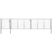 vidaXL Tuinpoort staal 500x75 cm zilver