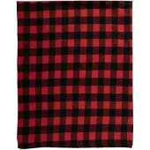 Clayre & Eef Plaid 130x170 cm Rood Zwart Polyester Ruiten Deken Rood Deken