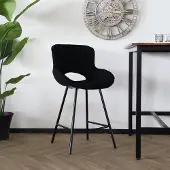 Lizzely Garden & Living Barkruk industrieel Maike zwart teddy barstoel