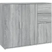 vidaXL Dressoir 91x29,5x75 cm bewerkt hout grijs sonoma eikenkleurig