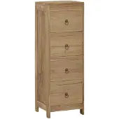 vidaXL Kommode, 30x30x90 cm, massief teakhout