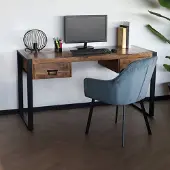 Lizzely Garden & Living Bureau Morris 145cm industrieel duurzaam massief mangohout