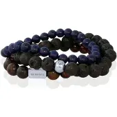 Memphis TRIO Kralenarmbanden set "Blue Night"-21cm