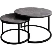 Meubella | salontafel grijs set van 2 marmer