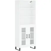 vidaXL Hoge kast 69,5x34x180 cm bewerkt hout wit