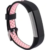 Shop4 - Geschikt voor Fitbit Alta Bandje - Siliconen Roze Zwart