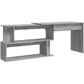 vidaXL Hoekbureau 200x50x76 cm bewerkt hout grijs sonoma eiken
