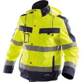 Dassy Lima Hogezichtbaarheidswinterjas Fluogeel/Cementgrijs maat L heren