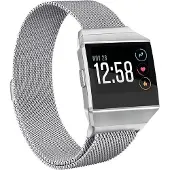 Shop4 - Geschikt voor Fitbit Ionic Bandje - Metaal Zilver