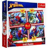 Trefl puzzel Spider-Man 4-in-1 - Disney Marvel karton kinderpuzzel.