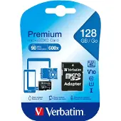 Verbatim microSDXC-kaart 128GB, PRO, U3, UHS-I, 4K UHD + SD-adapter