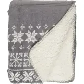 Unique living Plaid Snowflake - Winter - 130x160 cm - Grijs
