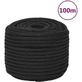 vidaXL Boottouw 12 mm 100 m polypropeen zwart